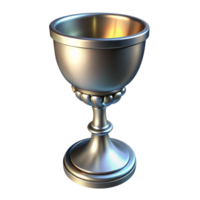 beautiful abstract A single, ornate silver chalice, glowing faintly high quality png