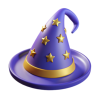 impressive modern A single, pointed wizard hat, adorned with stars and moons exclusive png