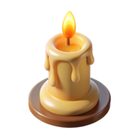 serene classic A single, burning candle, dripping wax exclusive png