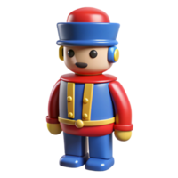stunning classic A small, wooden toy soldier, painted red and blue premium png