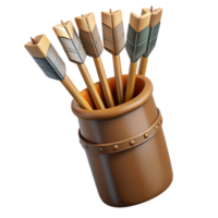 wonderful artistic A quiver full of arrows, fletched with eagle feathers professional png