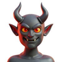 elegant creative A horned demon, with glowing red eyes exclusive png