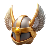 impressive abstract A winged helmet, adorned with feathers and horns genuine png
