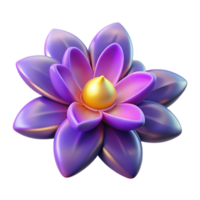 serene contemporary A single, stylized flower, with glowing petals high resolution png