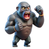serene rustic A gorilla beating its chest original png