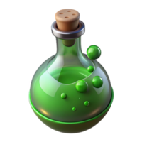 serene abstract A steaming potion bottle, filled with bubbling green liquid original png