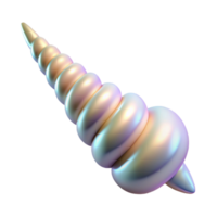 vibrant minimalist A magical unicorn horn, spiraled and pearly white authentic png
