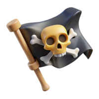 elegant modern A stylized skull and crossbones pirate flag, tattered and torn authentic png
