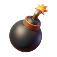 extraordinary minimalist A stylized, cartoon bomb with a lit fuse detailed png