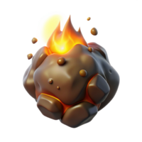 serene rustic A single, glowing ember, emitting sparks and smoke premium png