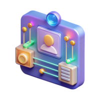 beautiful artistic Holographic interface, data streams, user icons genuine png