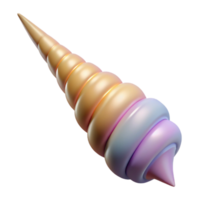 elegant vintage A single, realistic rendering of a unicorn horn, premium png