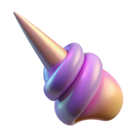 magnificent modern A single, realistic rendering of a unicorn horn, 4K png