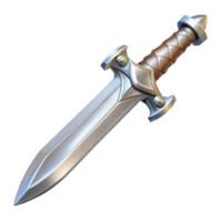magnificent contemporary A shining silver sword with an elaborately carved hilt, high resolution png