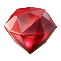 magnificent abstract A single, polished gemstone, ruby red, 4K png