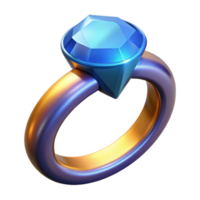 elegant rustic A detailed illustration of a magical ring with a large gem, authentic png