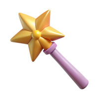 magnificent classic A single, stylized fairy wand with a star on top, professional png
