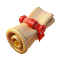 elegant artistic A single, ornate treasure map scroll tied with ribbon, high quality png