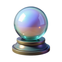 extraordinary classic A single, stylized crystal ball on a stand, 4K png