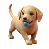 serene vintage A playful Labrador Retriever puppy, retrieving a ball premium png