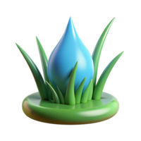 serene minimalist One dewdrop on a blade of grass high quality png