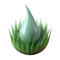serene modern One dewdrop on a blade of grass authentic png