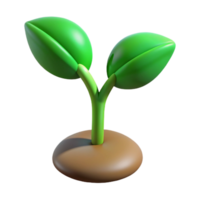 elegant abstract Green sprout with two leaves professional png