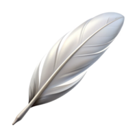 beautiful classic Single feather, white 4K png