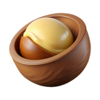 vibrant minimalist Macadamia nut in shell authentic png
