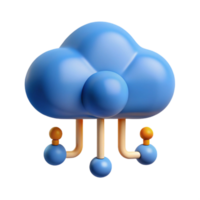 elegant modern Cloud computing icon with data streams 4K png