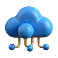 wonderful abstract Cloud computing icon with data streams 4K png