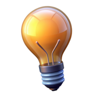 magnificent classic A lightbulb with a glowing filament, professional png