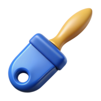 dramatic artistic A paintbrush with a single stroke of blue paint, detailed png