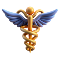 dramatic minimalist A caduceus symbol, medical emblem, high resolution png
