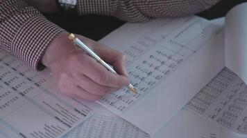 financial analysis verification of accounting data top view video