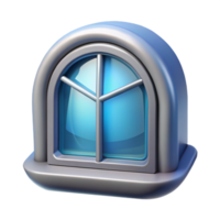 dramatic abstract Spaceship window with frost effect authentic png