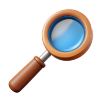 serene minimalist A magnifying glass with a wooden handle authentic png