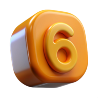 magnificent rustic A single die, showing the number six detailed png