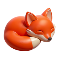 extraordinary traditional A sleeping Red Fox, high quality png