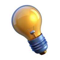 impressive artistic A light bulb with a glowing filament, high quality png