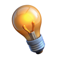 extraordinary creative A light bulb with a glowing filament, detailed png
