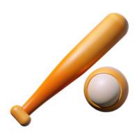 impressive modern A baseball bat and ball, high resolution png