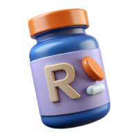 stunning classic A pill bottle with prescription label, genuine png