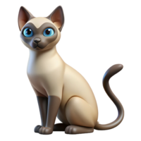 elegant modern A sleek Siamese cat grooming itself, high resolution png