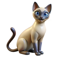 magnificent artistic A sleek Siamese cat grooming itself, original png