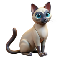 beautiful artistic A sleek Siamese cat grooming itself, high quality png