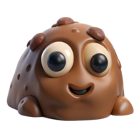 magnificent creative A curious brownie, peeking from behind a rock, wide eyes, high quality png