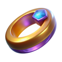 stunning artistic A magic ring, inlaid with a gemstone, glowing softly, high resolution png