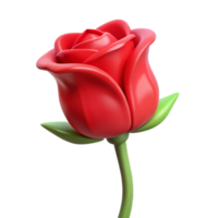 serene abstract Single red rose bud professional png