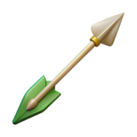 beautiful vintage A single, delicate elven arrow with a fletched tail, authentic png